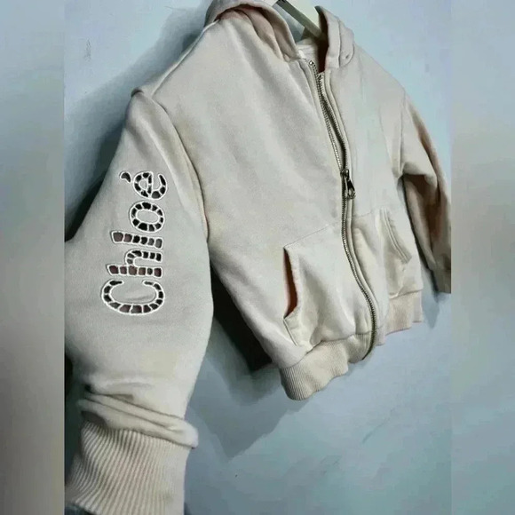 CHLOÉ Sweat Jacket Pink For Girls Size 6 - Picture 3 of 10